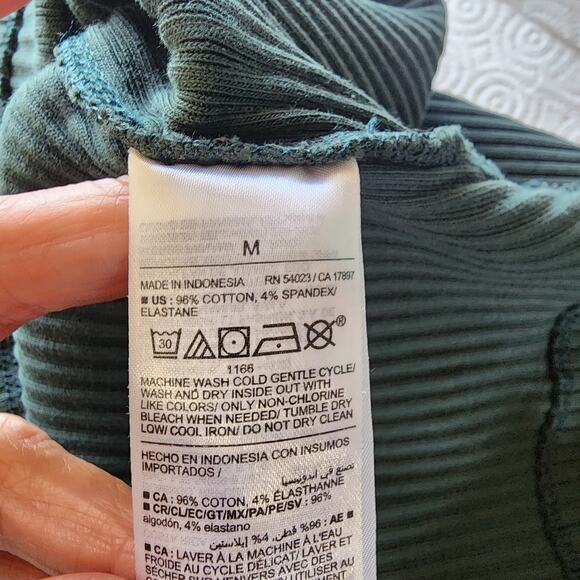 Old Navy Green Stretch Ribbed Bodcon Pencil Dress Long Sleeve Knee Length Size M - Picture 5 of 5